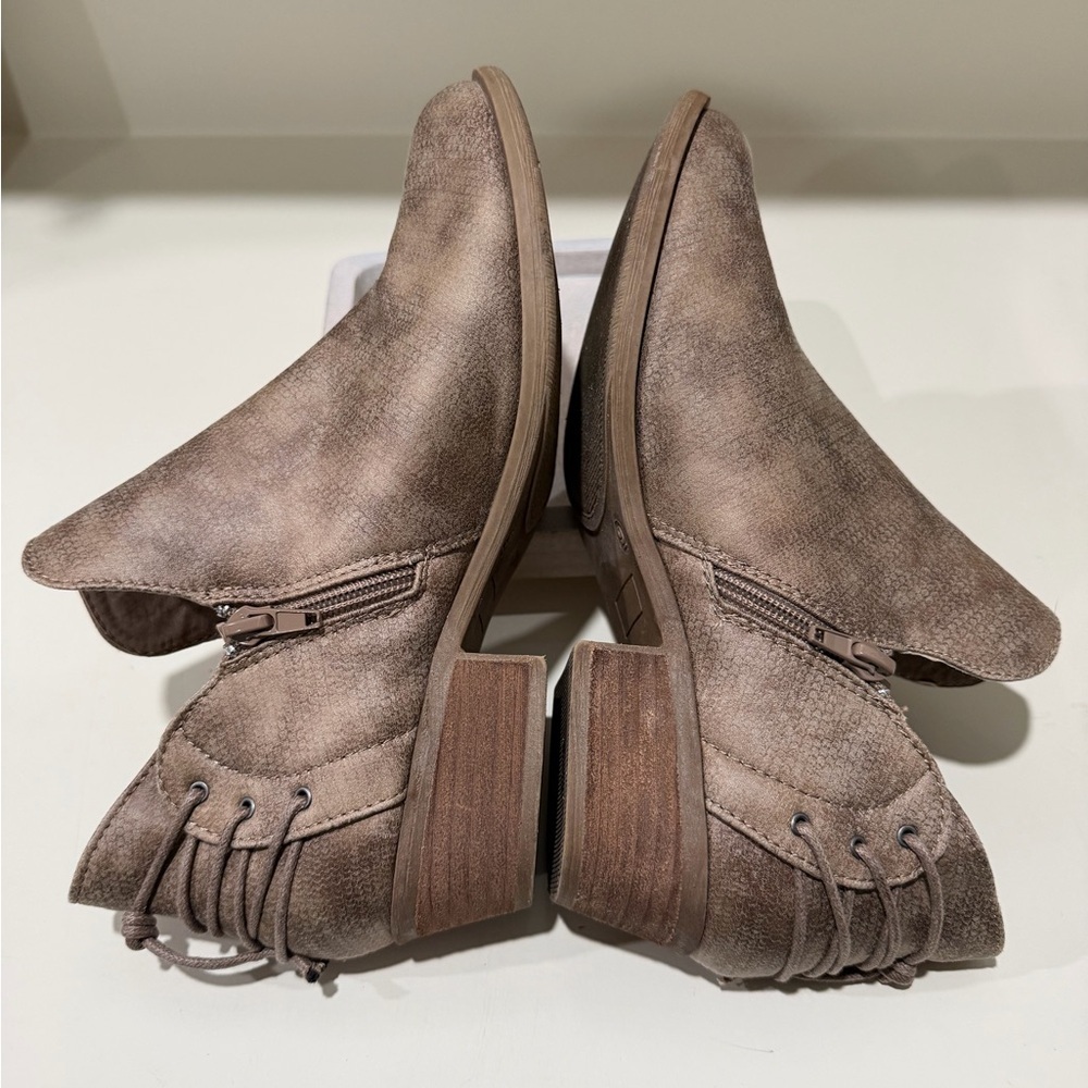 Very G Textured Brown Ankle Booties - Picture 8 of 12